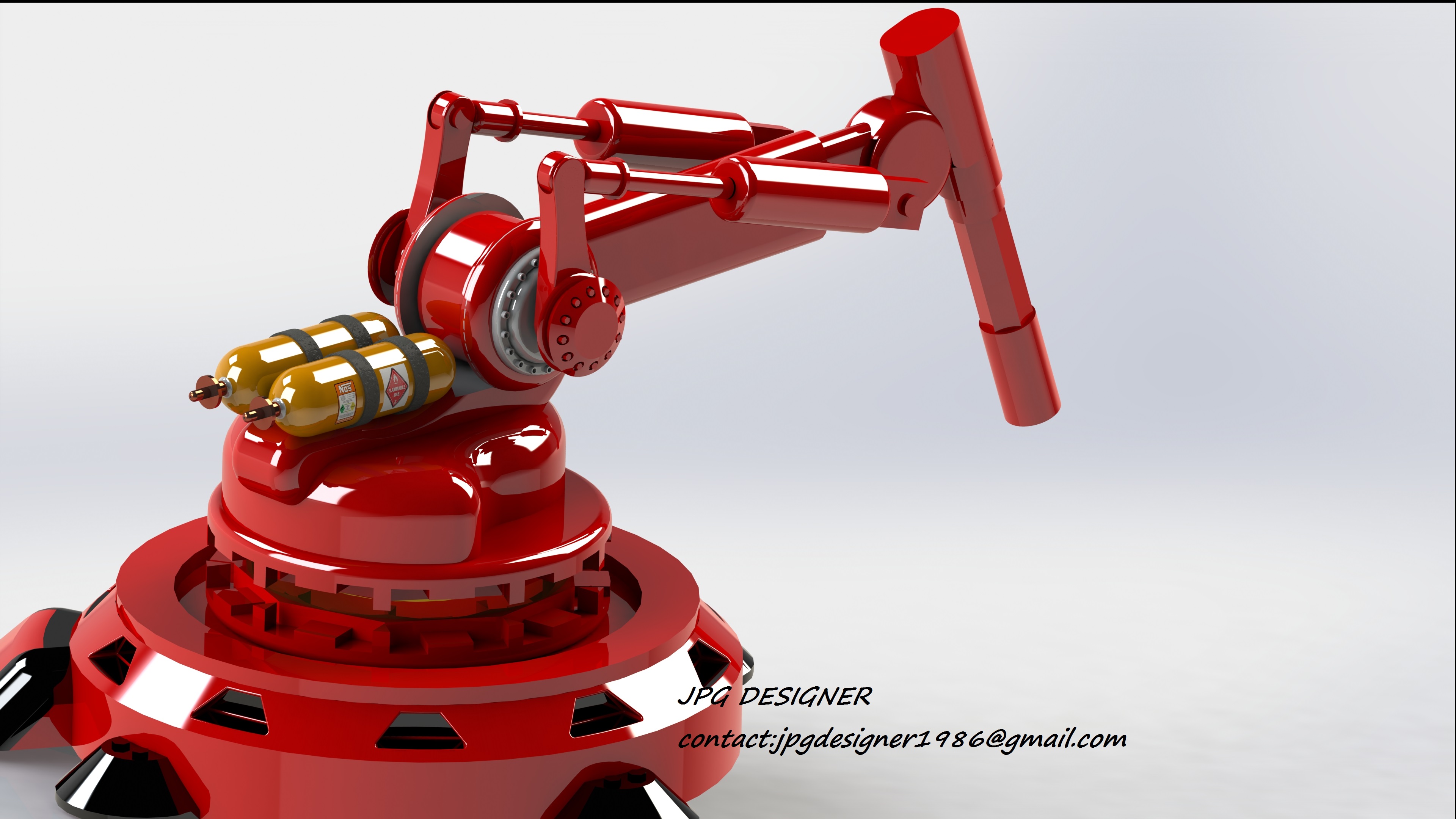 简易六自由度液压机器人外观模型